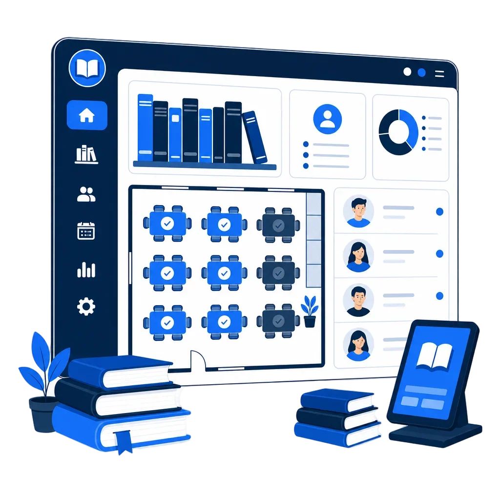 Digital Library Management System Dashboard — free clip art