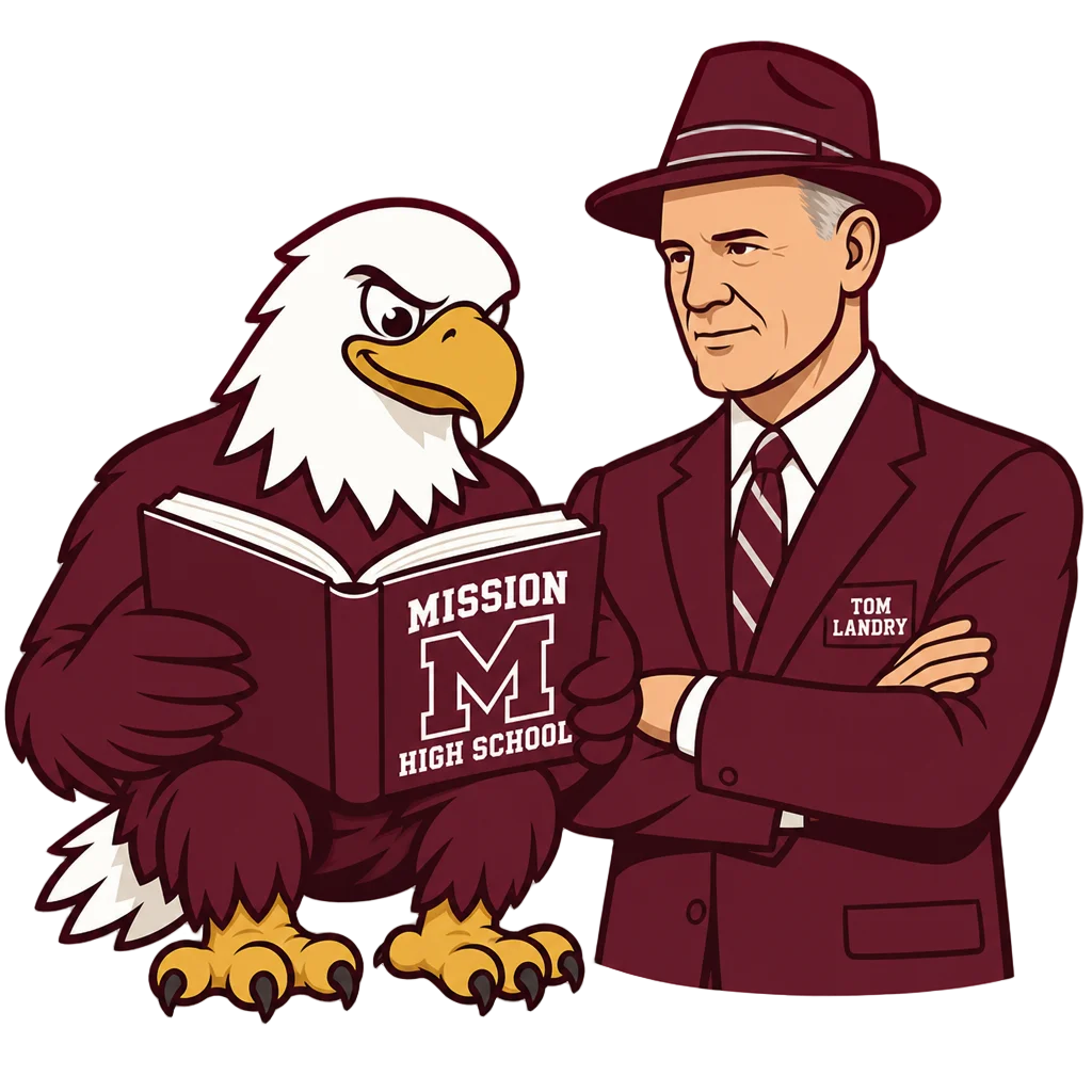 Eagle Reading Book with Tom Landry — free clip art
