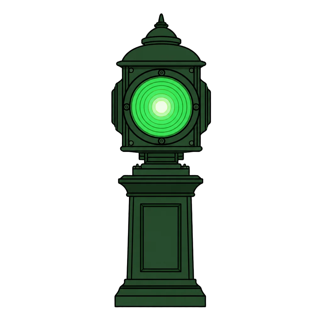 Green Light in Gatsby Fog — free clip art