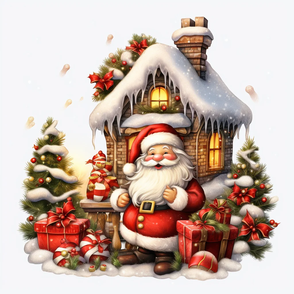 Sitting Santa Claus Illustration — free clip art