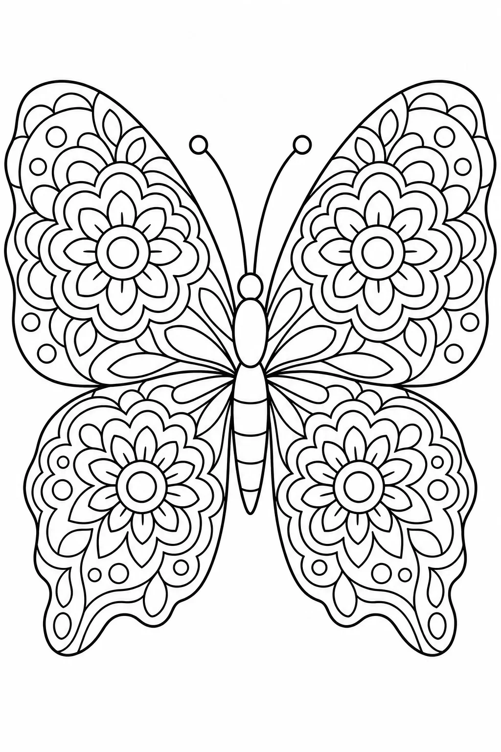 Butterfly Mandala Coloring Page — free coloring page