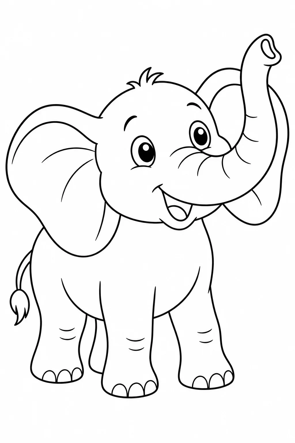 Curious Elephant Coloring Page — free coloring page