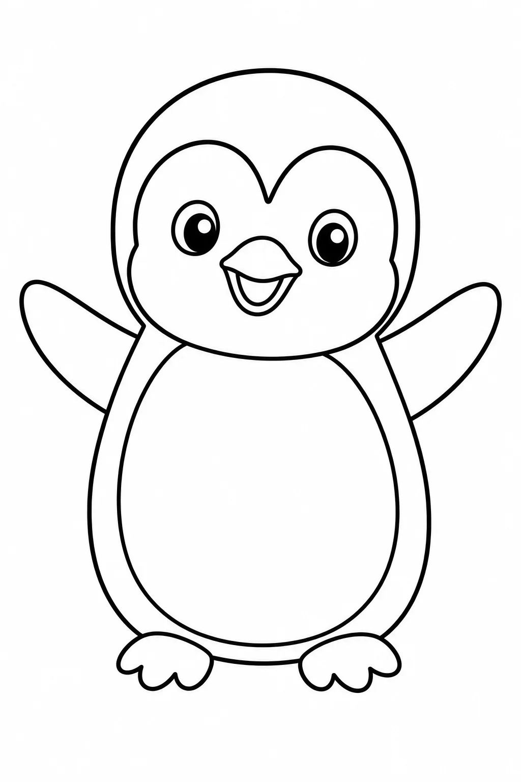 Cute Baby Penguin Coloring Page — free coloring page