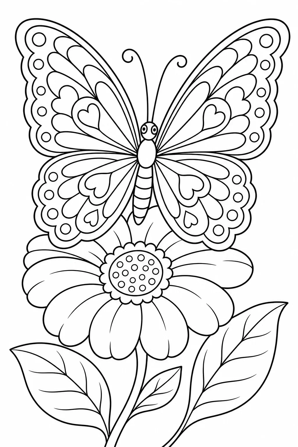 Garden Butterfly Coloring Page — free coloring page