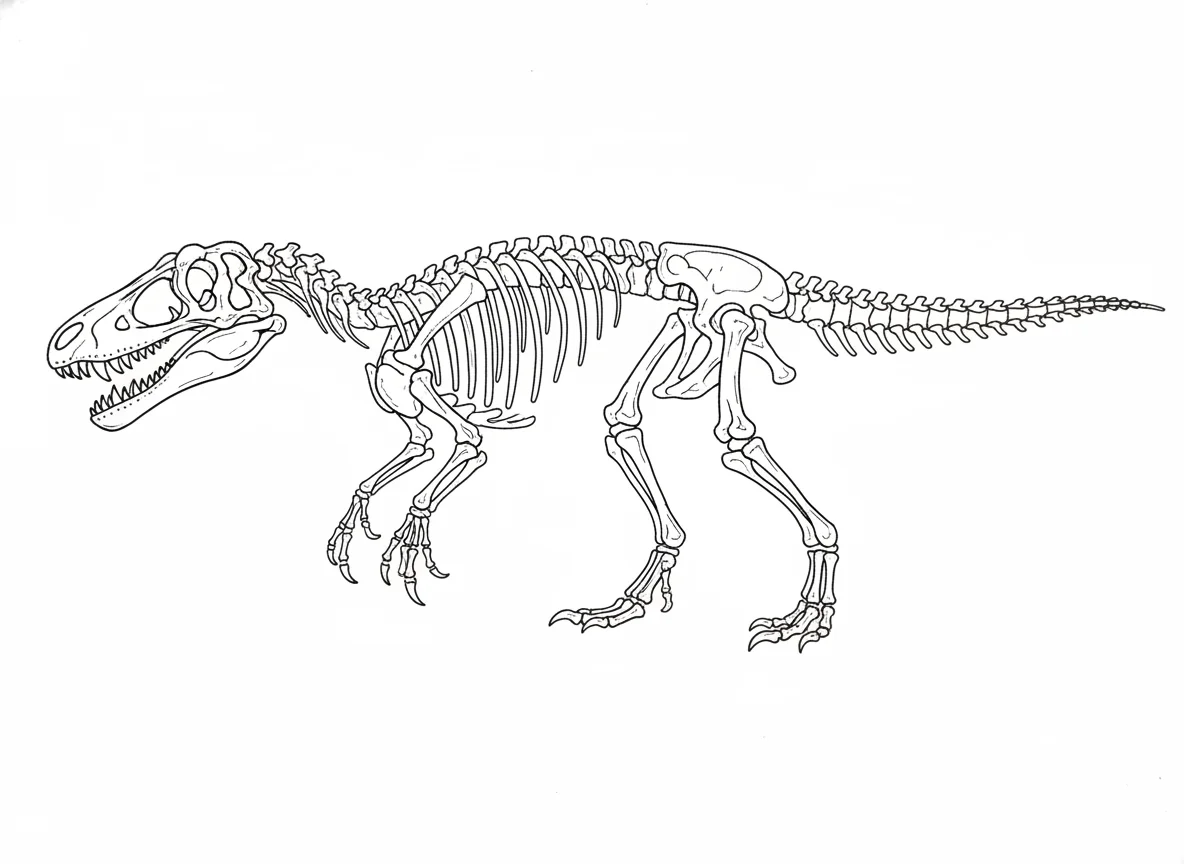 Deinonychus fossil showing sickle claw preserved in perfect detail, scientific i — free coloring page