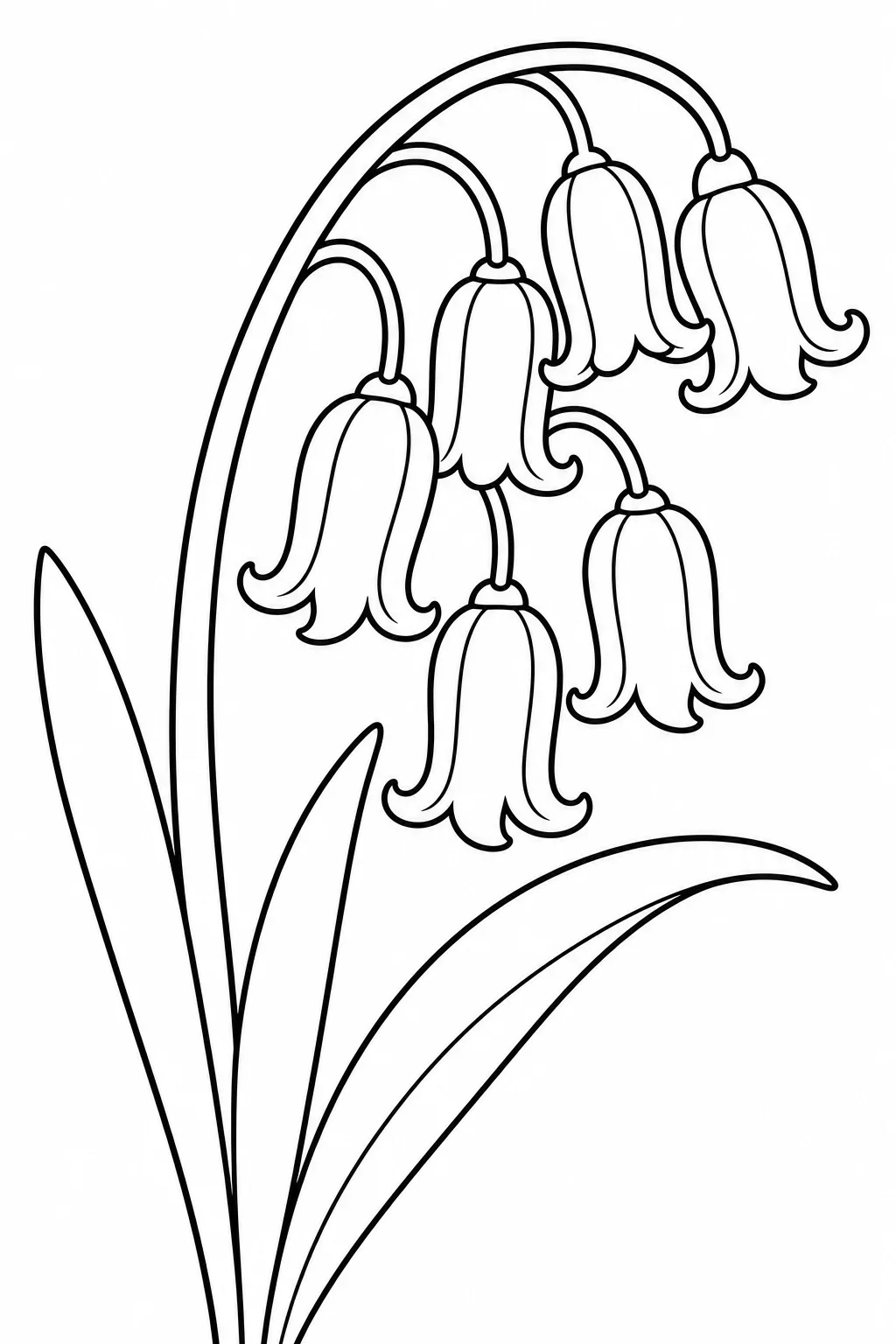 Bluebell Flower Cluster Line Art — free coloring page
