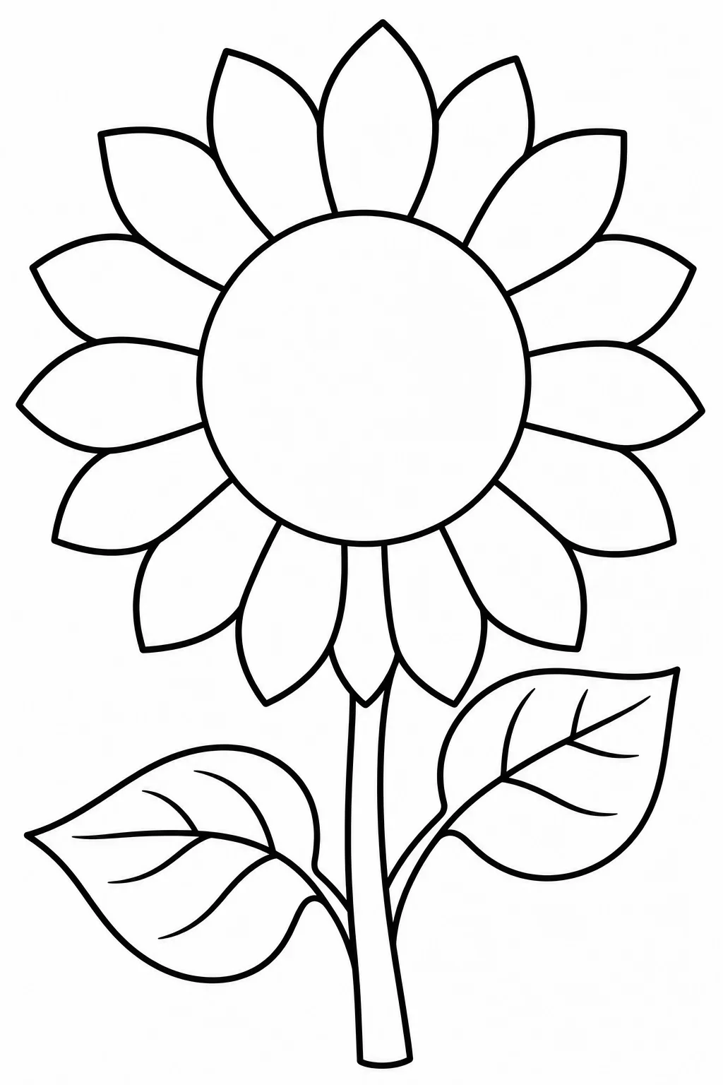 Bold Sunflower Coloring Page — free coloring page