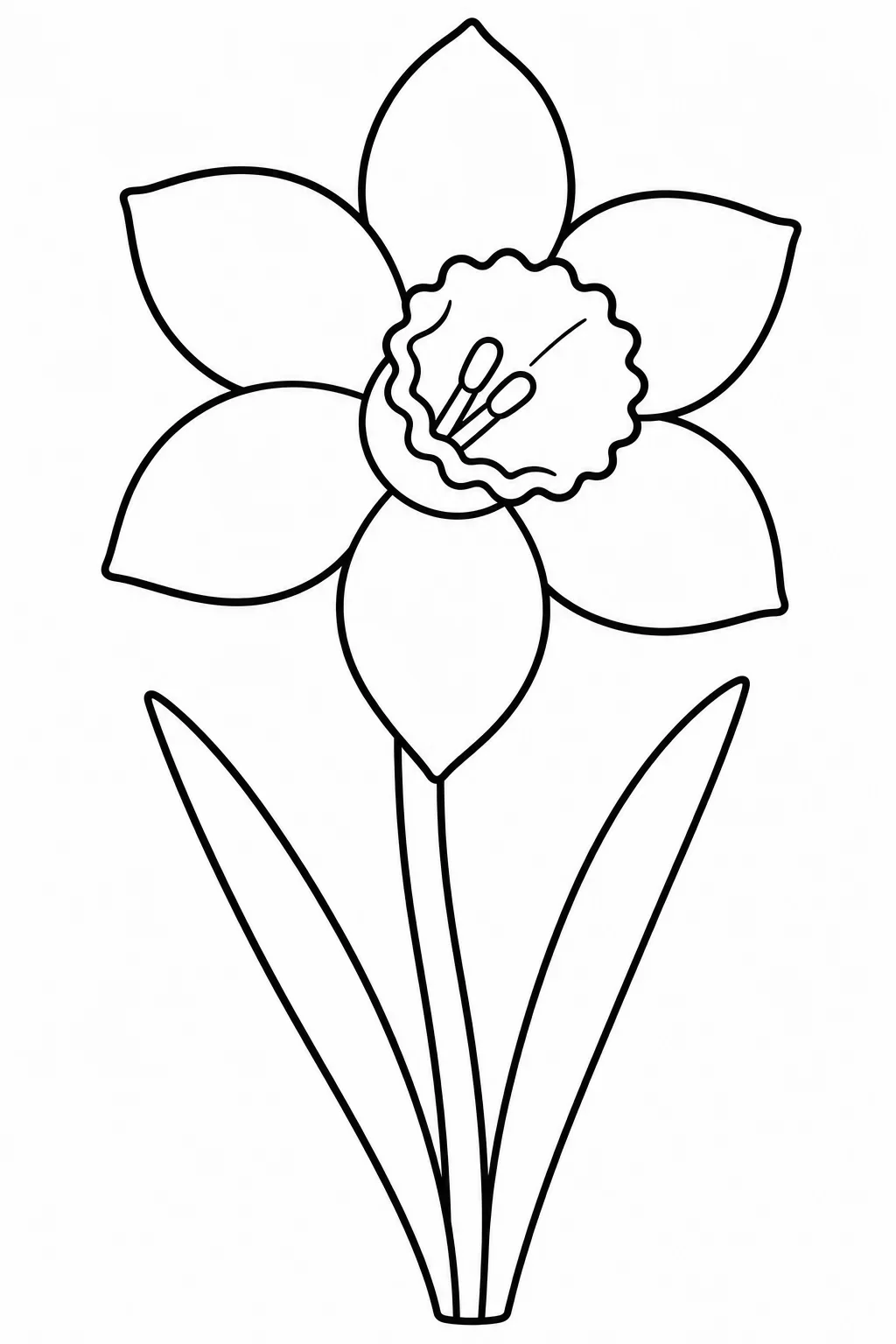 Daffodil Flower Coloring Page — free coloring page