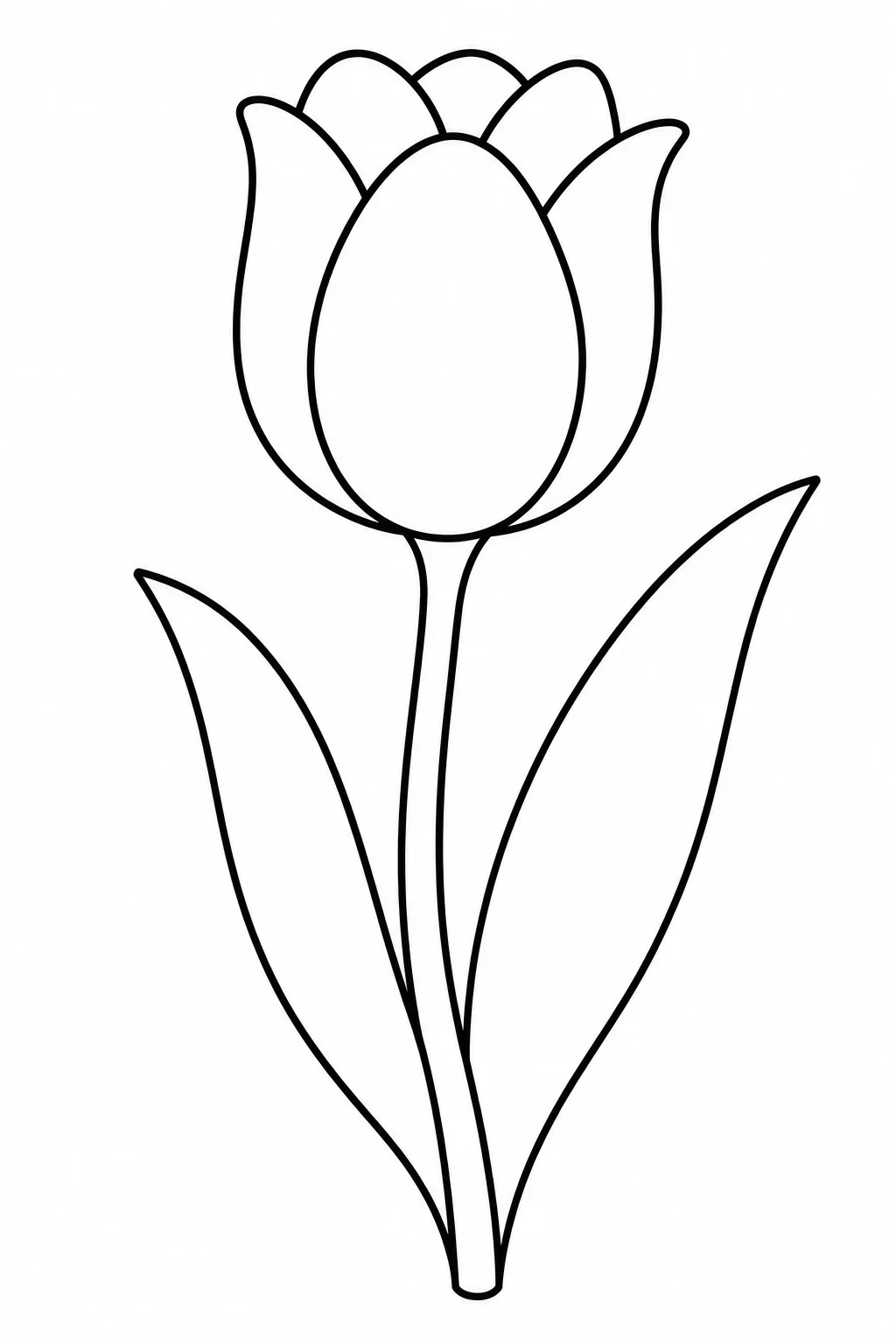 Elegant Tulip Coloring Page — free coloring page