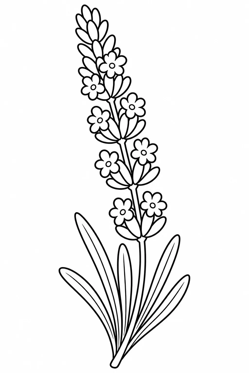 Lavender Sprig Line Art Coloring Page — free coloring page