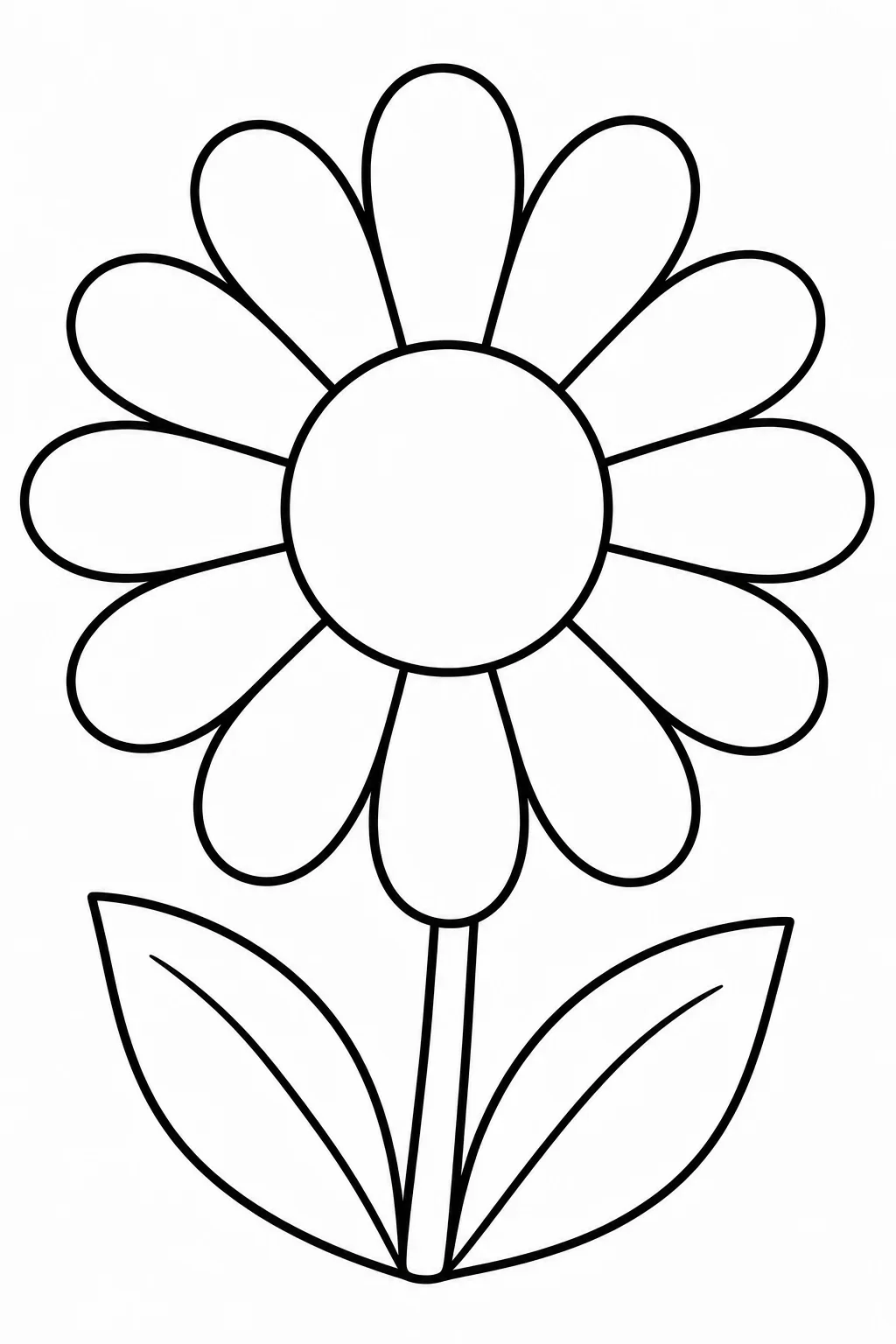 Simple Daisy Coloring Page — free coloring page