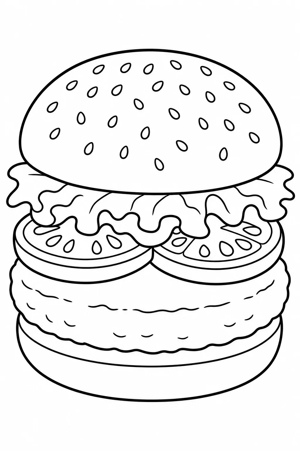 Classic Hamburger Coloring Page — free coloring page