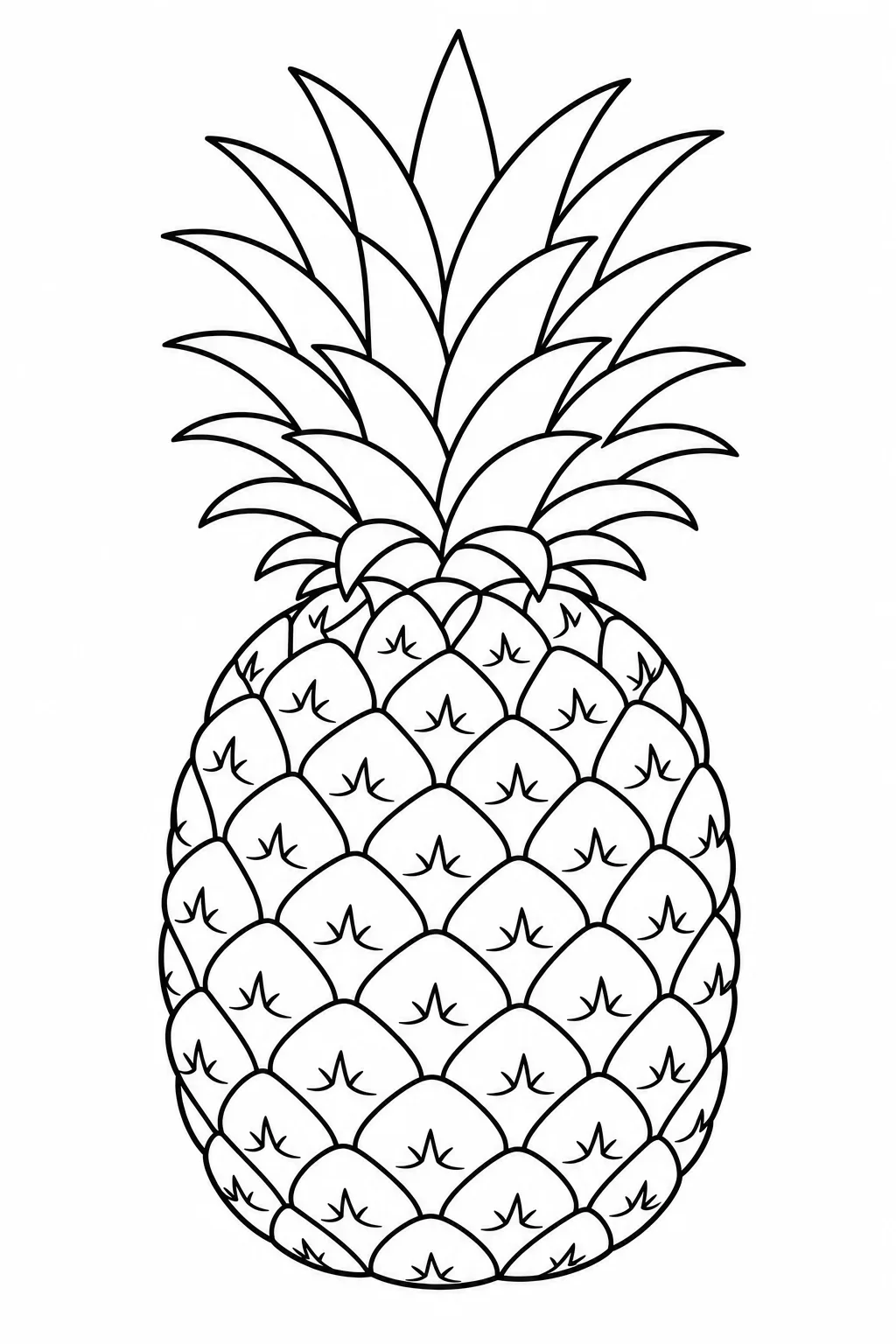 Pineapple Coloring Page with Textured Skin — free coloring page