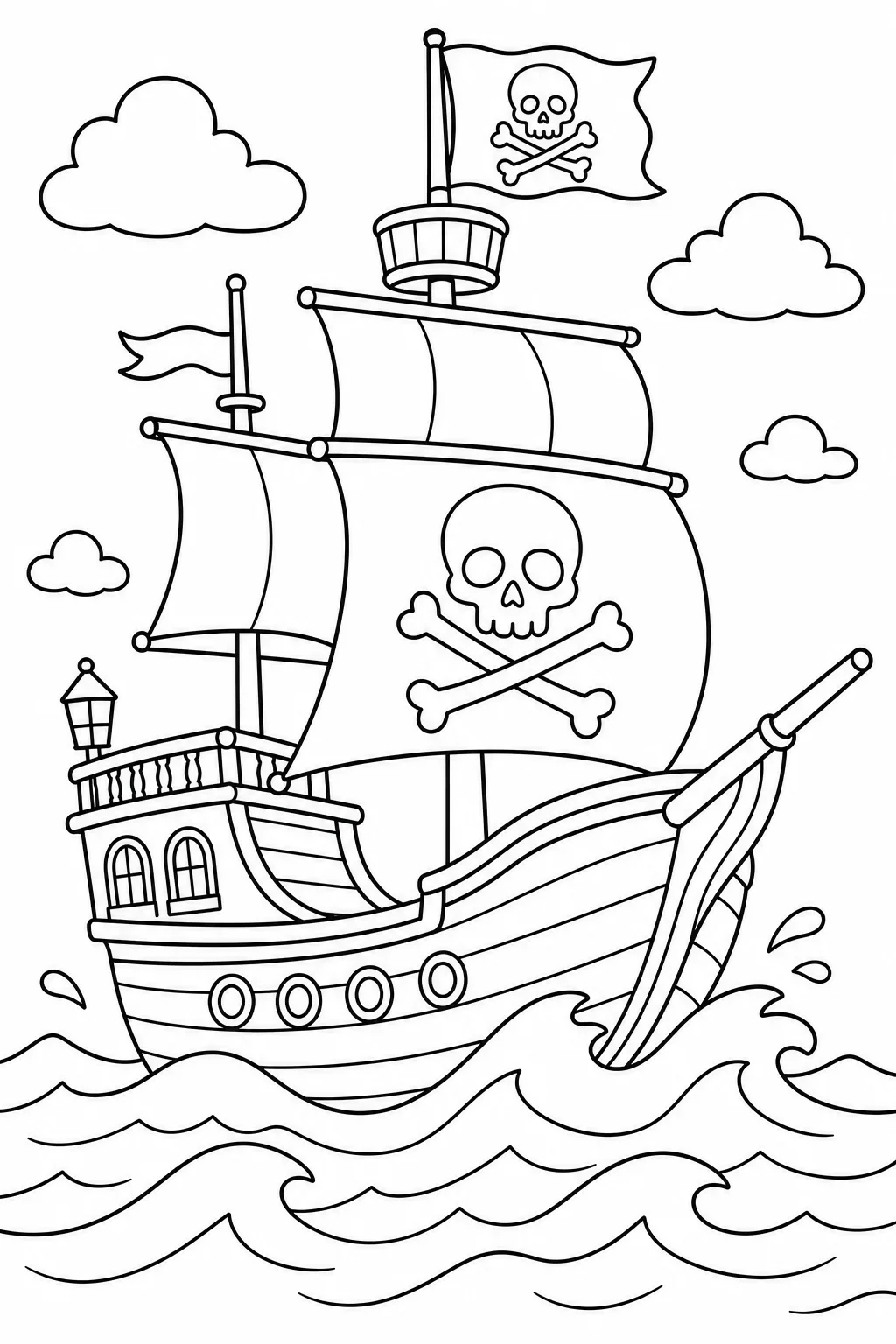 Pirate Ship Coloring Page — free coloring page