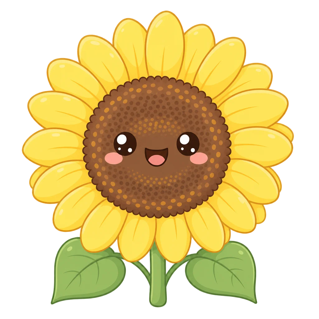 Bold Graphic Sunflower in Bloom — free clip art
