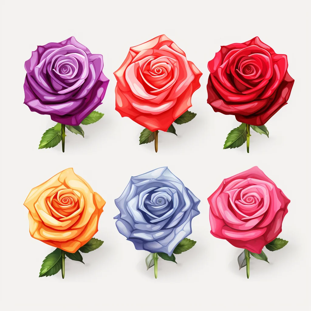 Colorful Roses Flower Clipart — free clip art