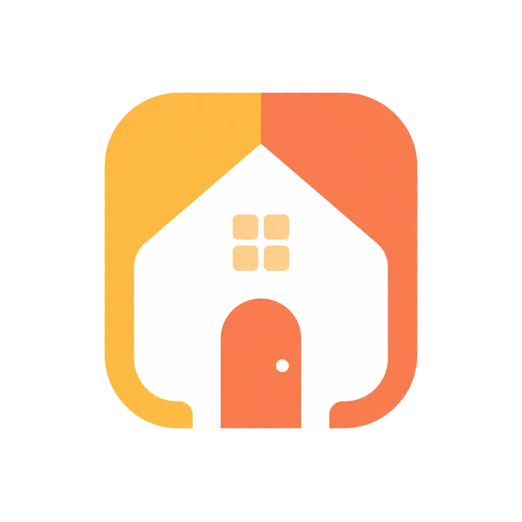 Abstract Roof and Door Home Logo — free clip art