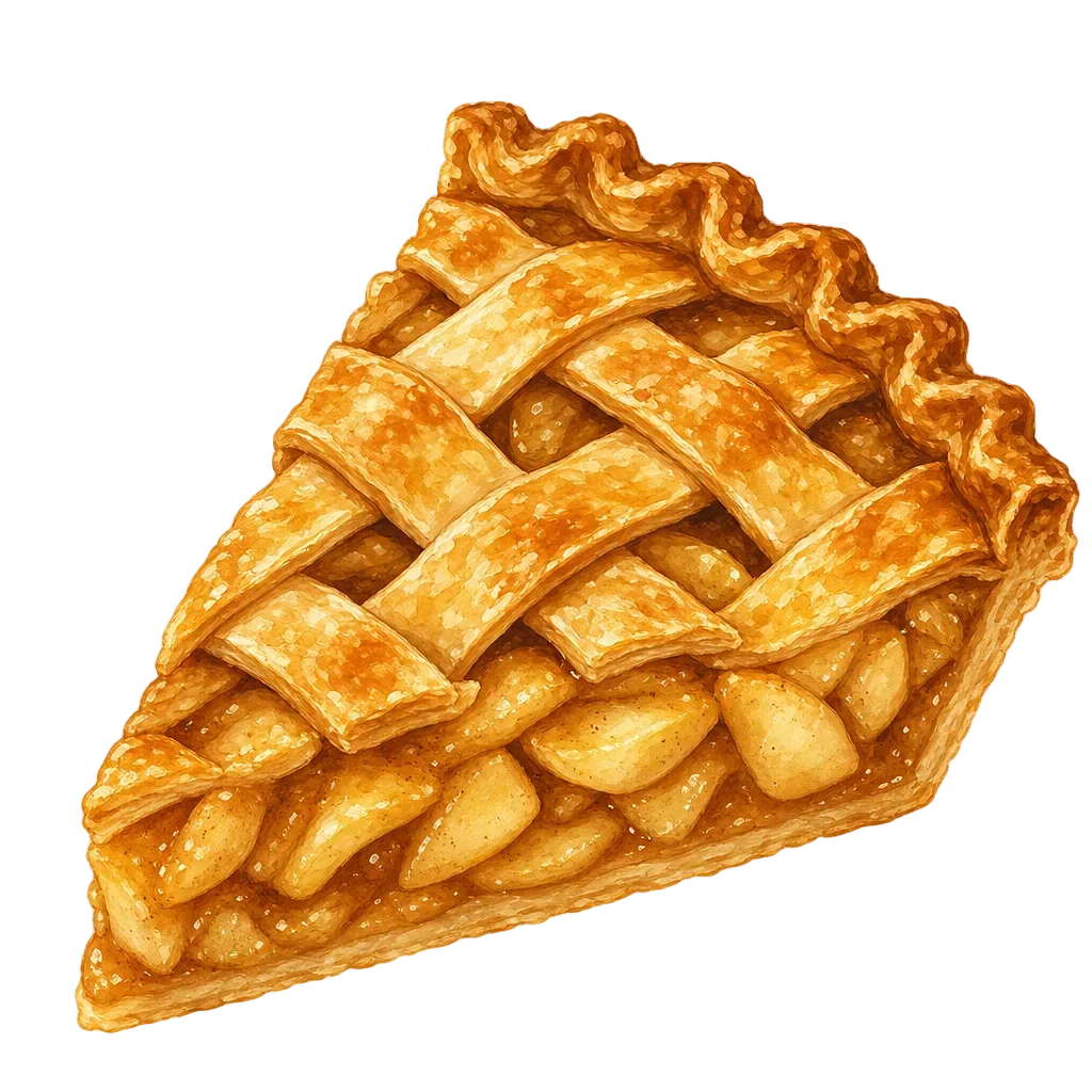 Classic Apple Pie Slice with Lattice Crust — free clip art