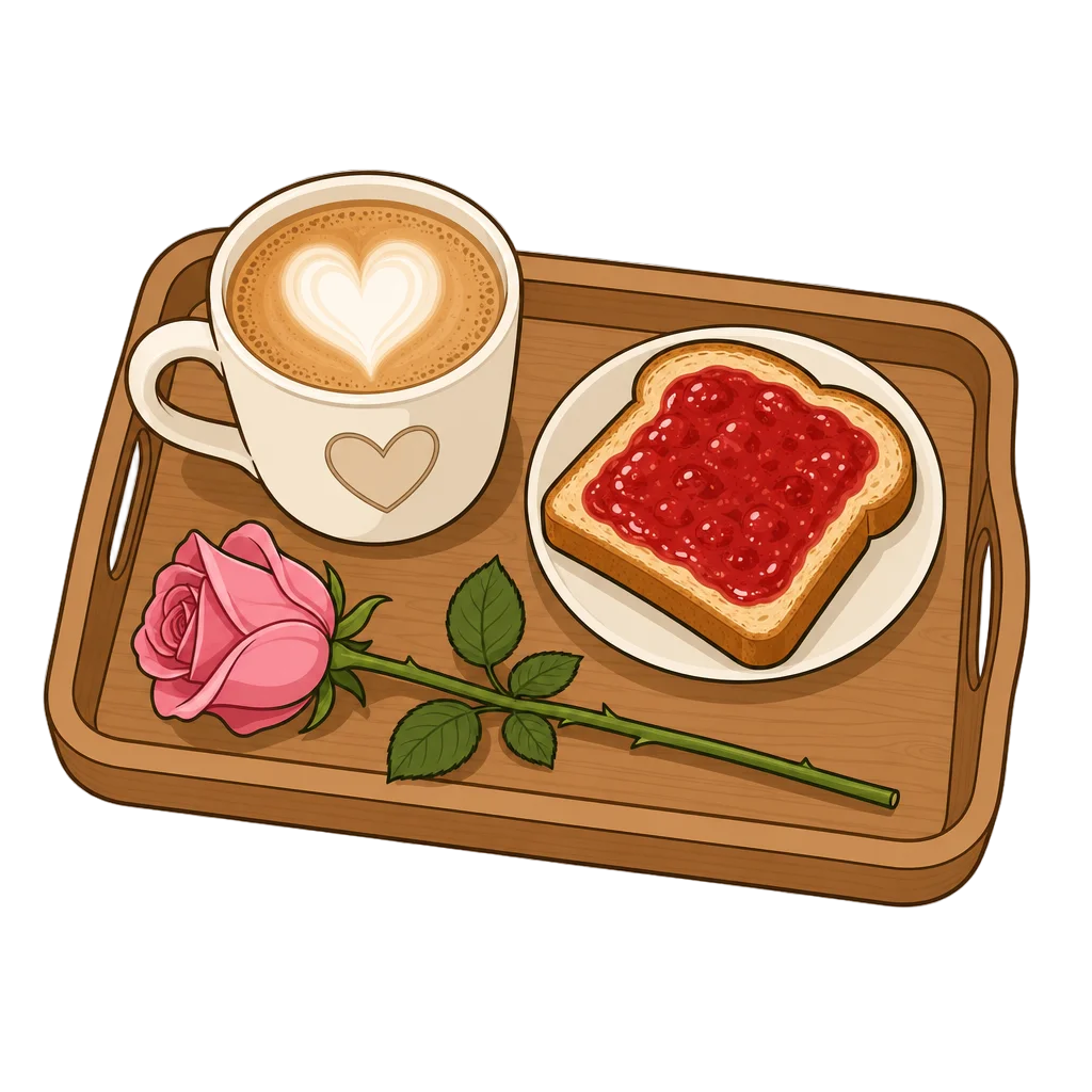 Breakfast in Bed Coffee and Toast — free clip art