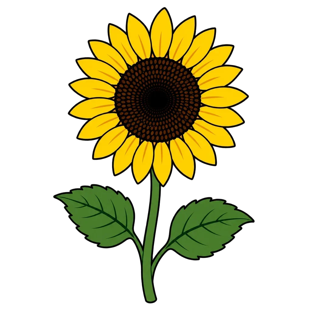 Bright Yellow Blooming Sunflower — free clip art