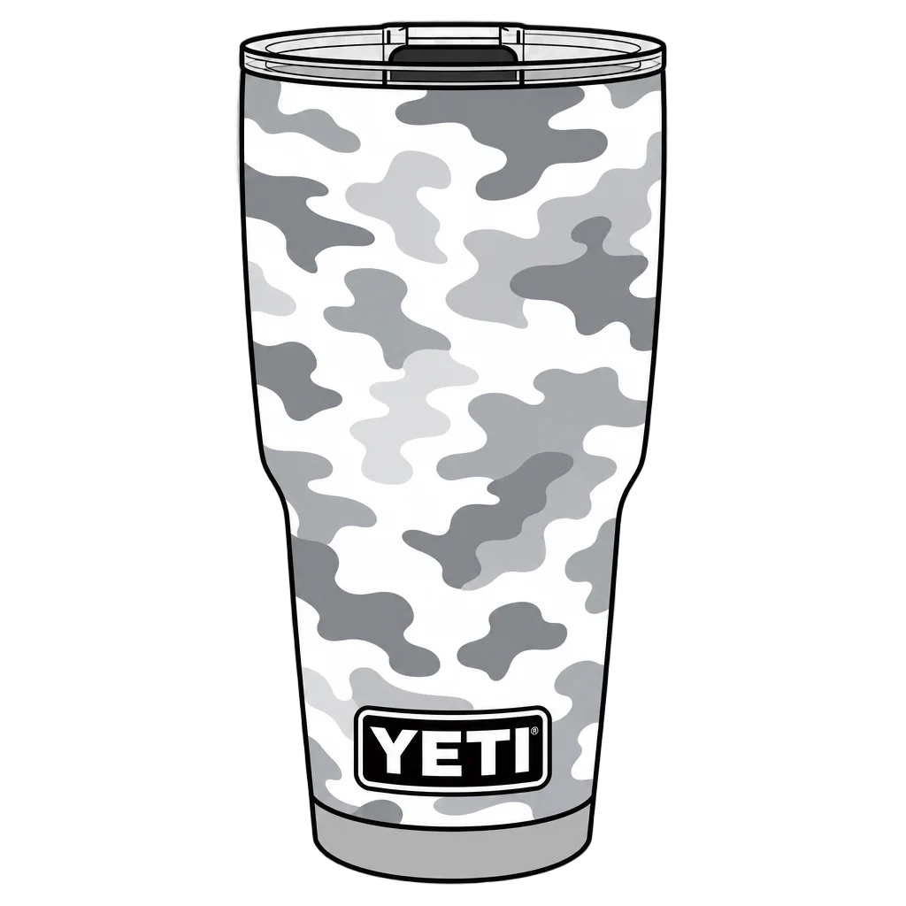 Camouflage Yeti Tumbler with Logo — free clip art