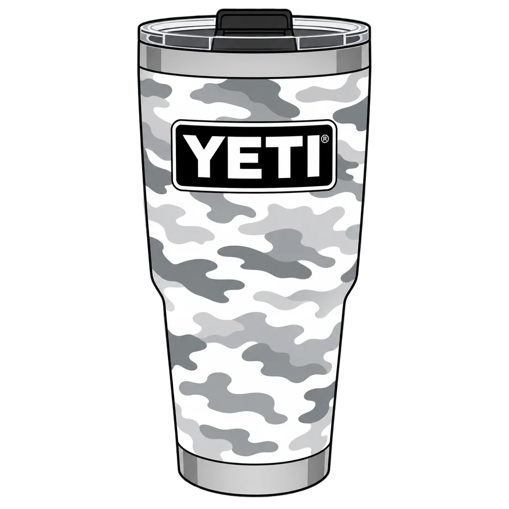 Camouflage Yeti Tumbler with Logo — free clip art