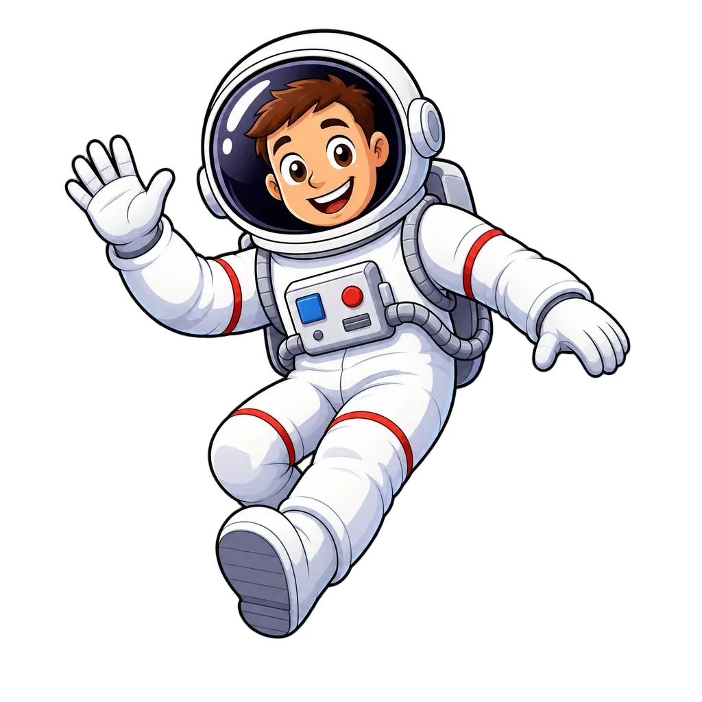 Cartoon Astronaut Floating in Space — free clip art