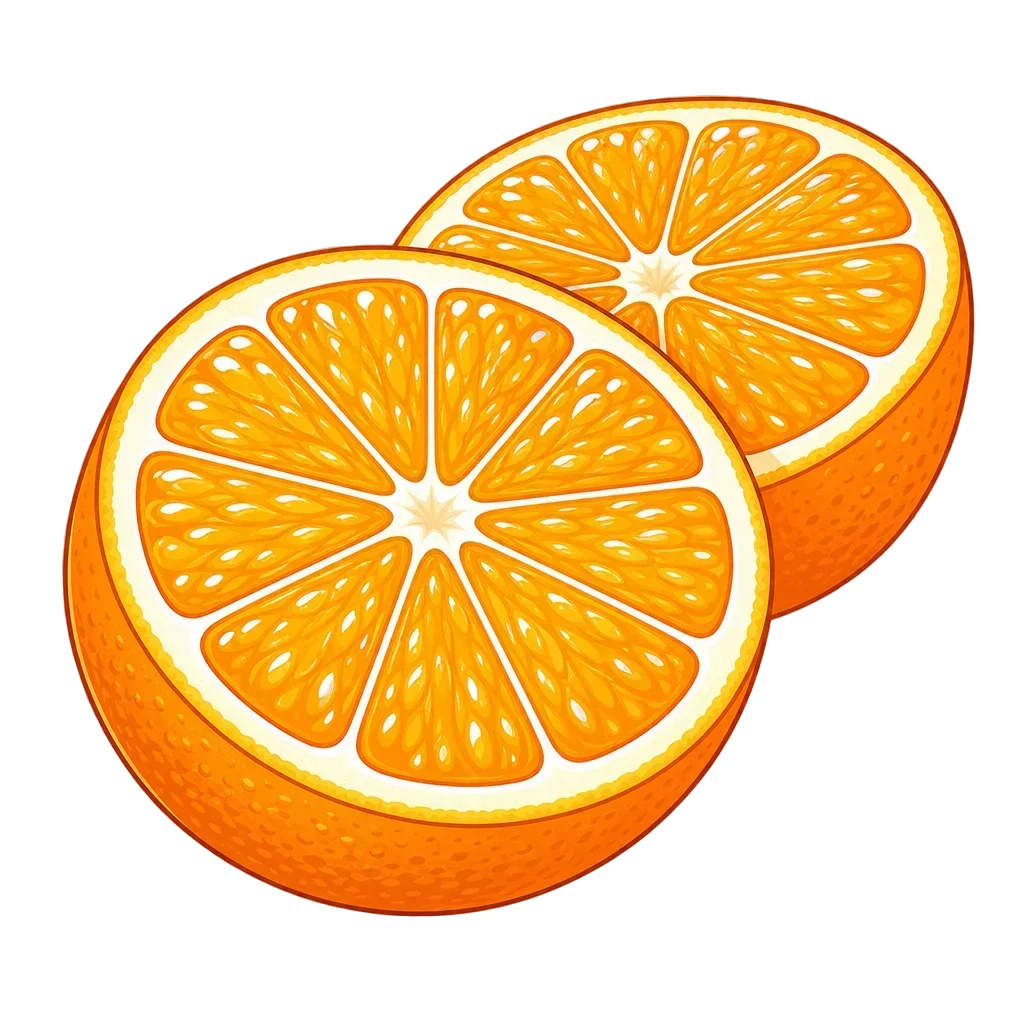 Cartoon Orange Half with Juicy Segments — free clip art
