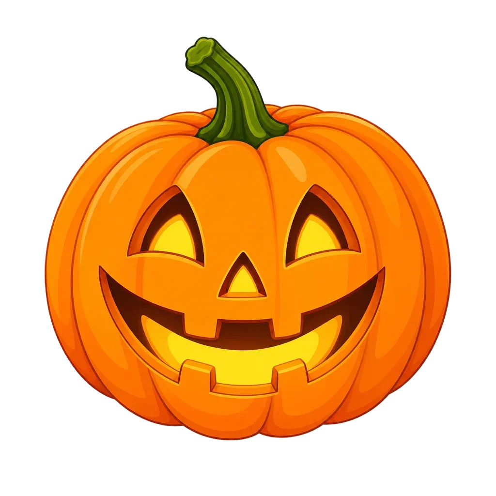 Cartoon Orange Pumpkin Jack-o-Lantern — free clip art