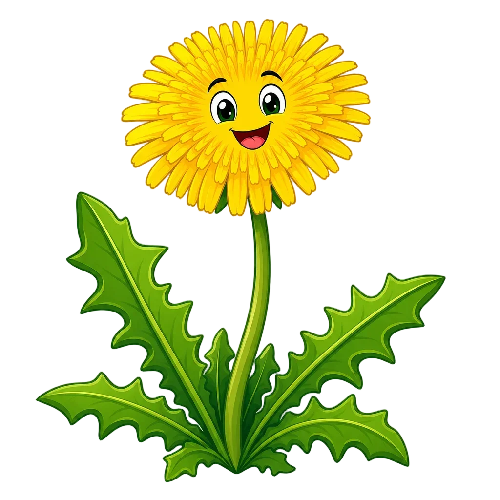 Cheerful Yellow Dandelion Bloom — free clip art