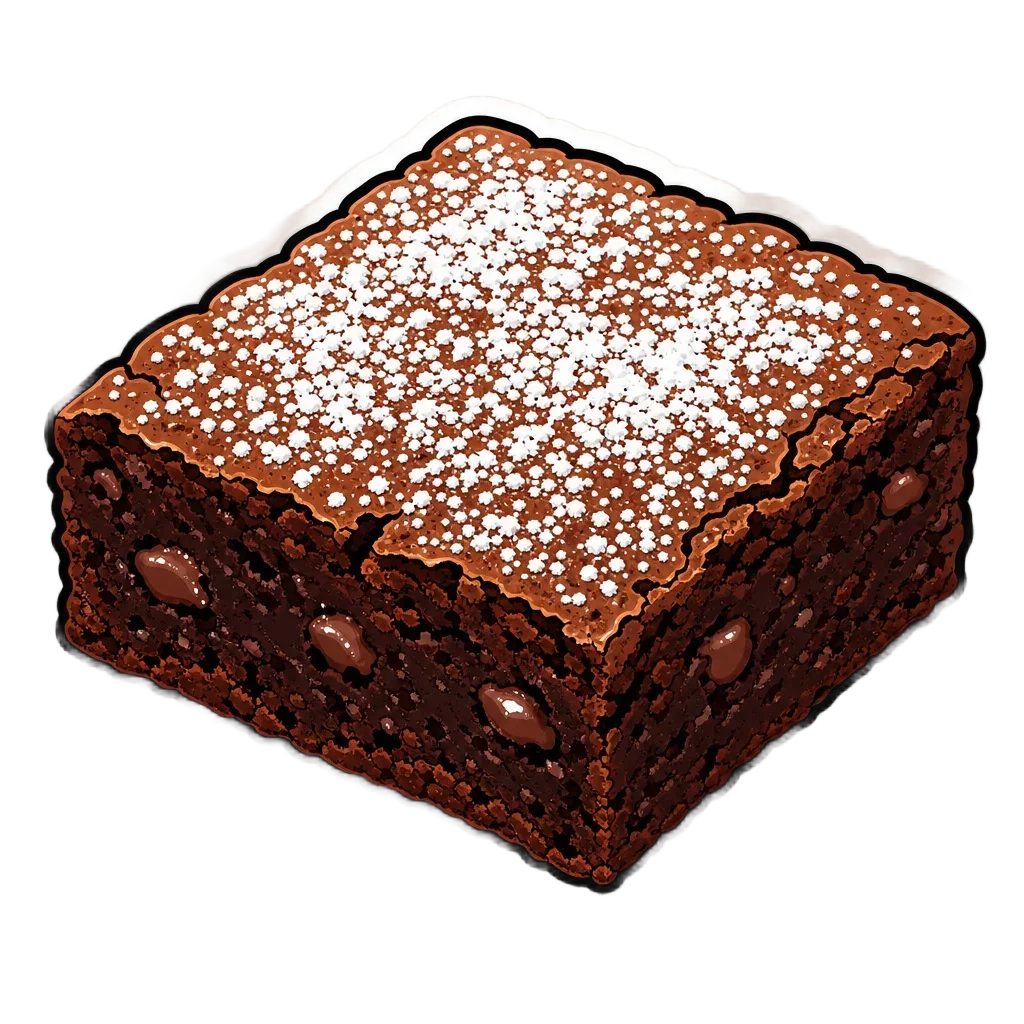 Chocolate Brownie Square Sticker — free clip art