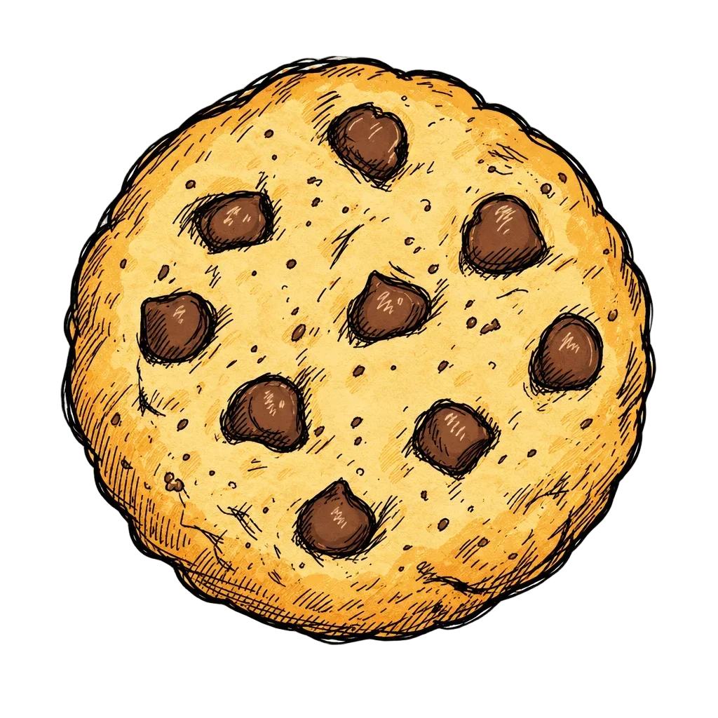 Classic Chocolate Chip Cookie Doodle — free clip art