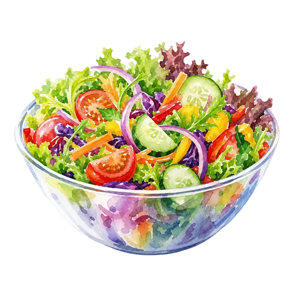 Colorful Mixed Vegetable Salad Watercolor — free clip art