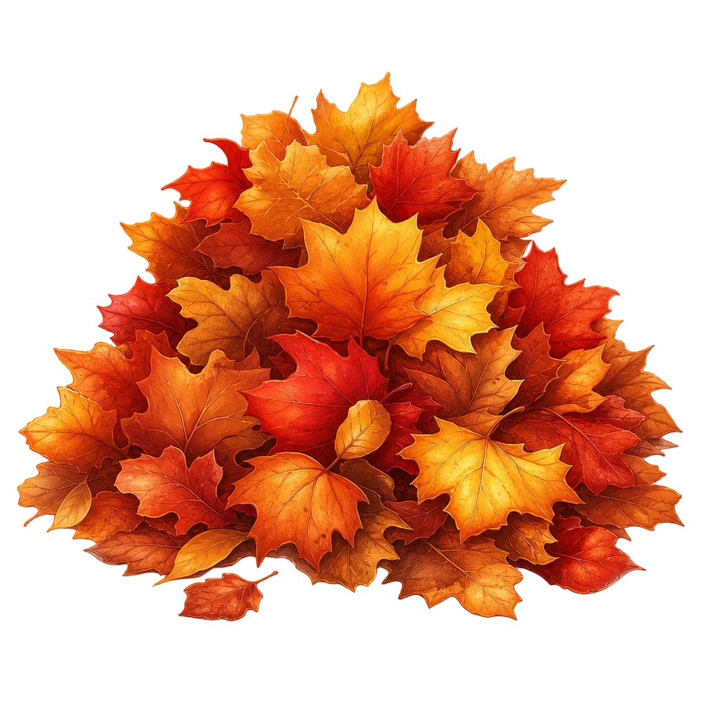 Cozy Autumn Leaves Pile — free clip art