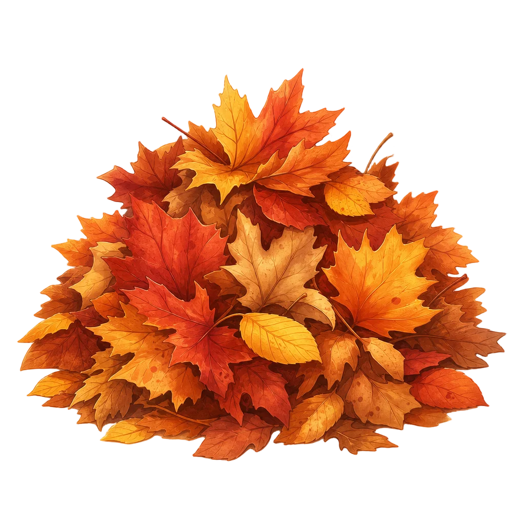 Cozy Autumn Leaves Pile — free clip art