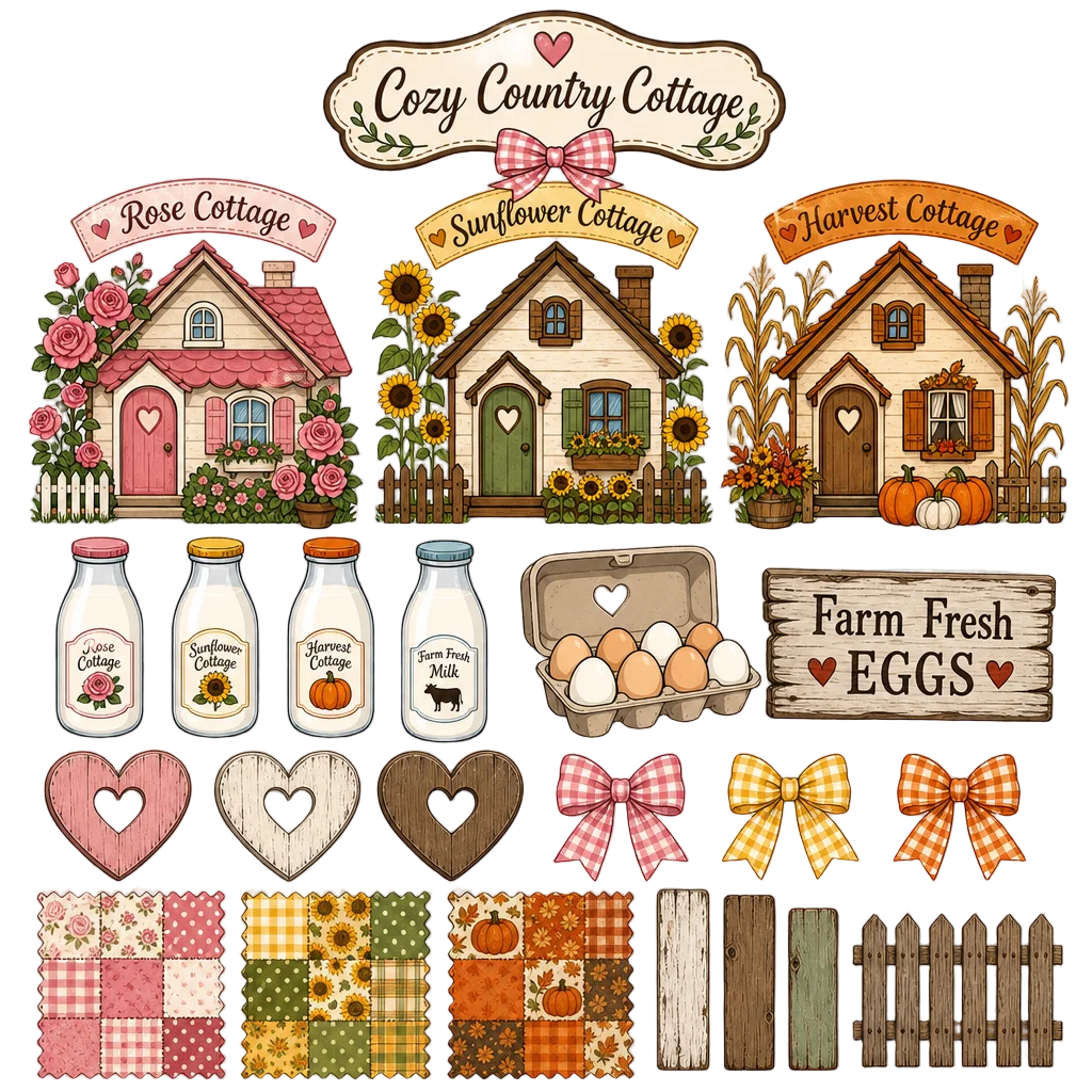 Cozy Country Cottage Farm Fresh — free clip art