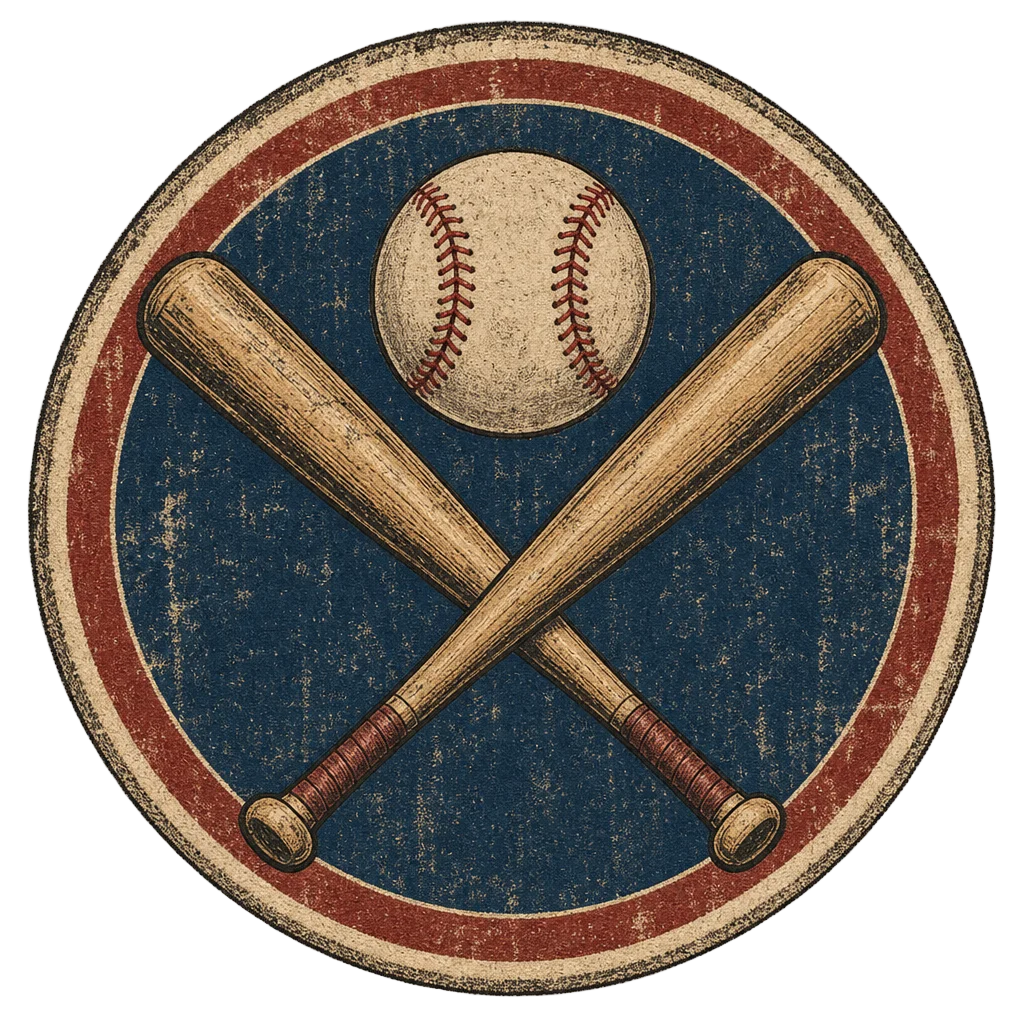 Crossed Baseball Bats and Ball — free clip art