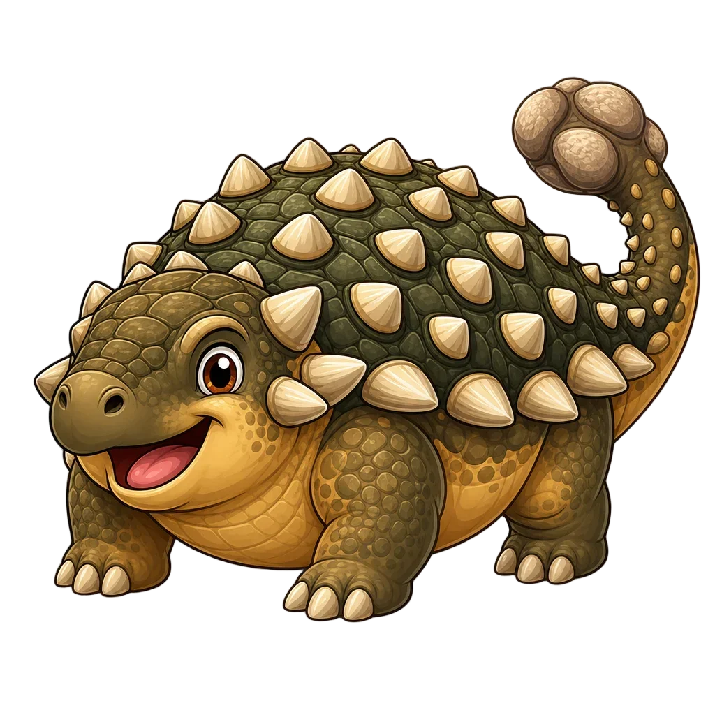 Cute Chubby Ankylosaurus Cartoon — free clip art