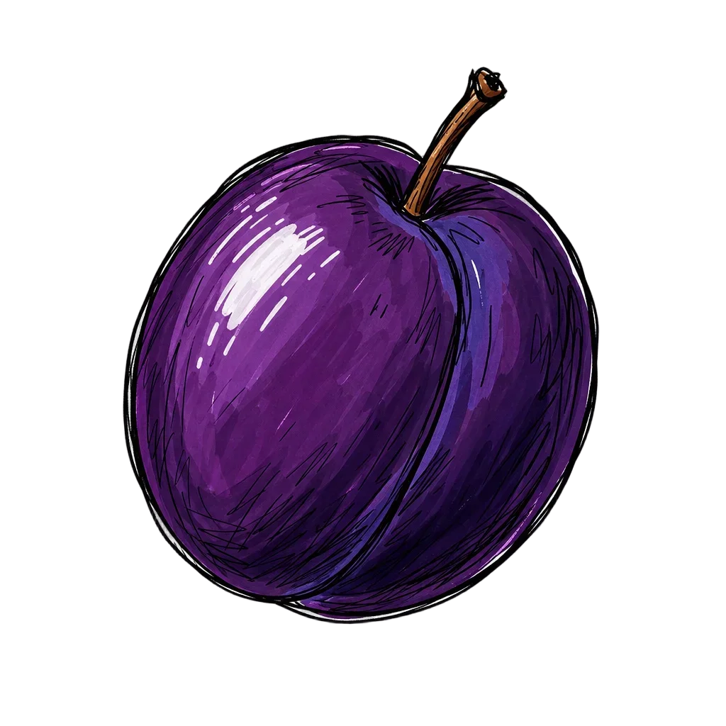 Deep Purple Plum with Glossy Sheen — free clip art