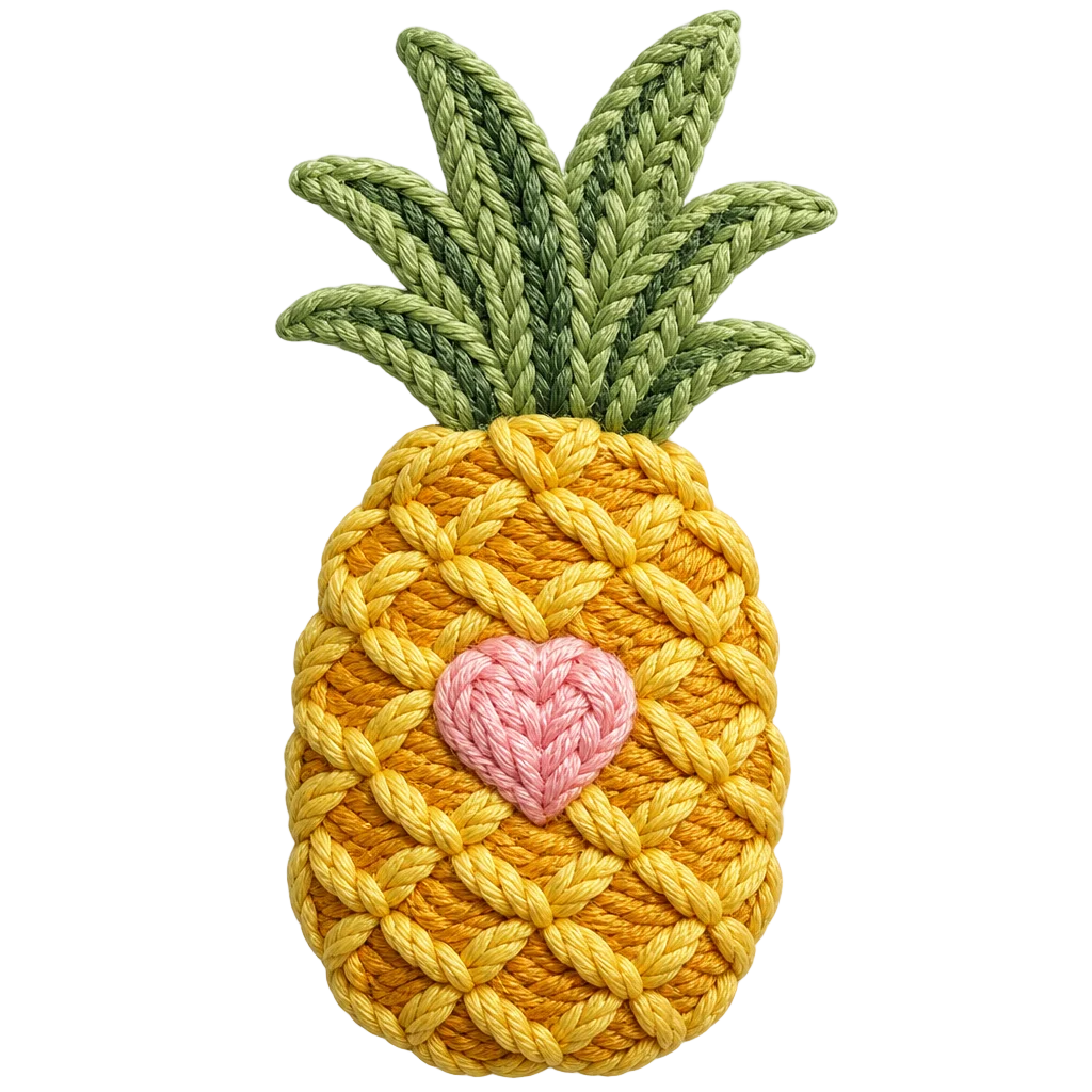 Embroidered Pineapple IVF Journey Symbol — free clip art