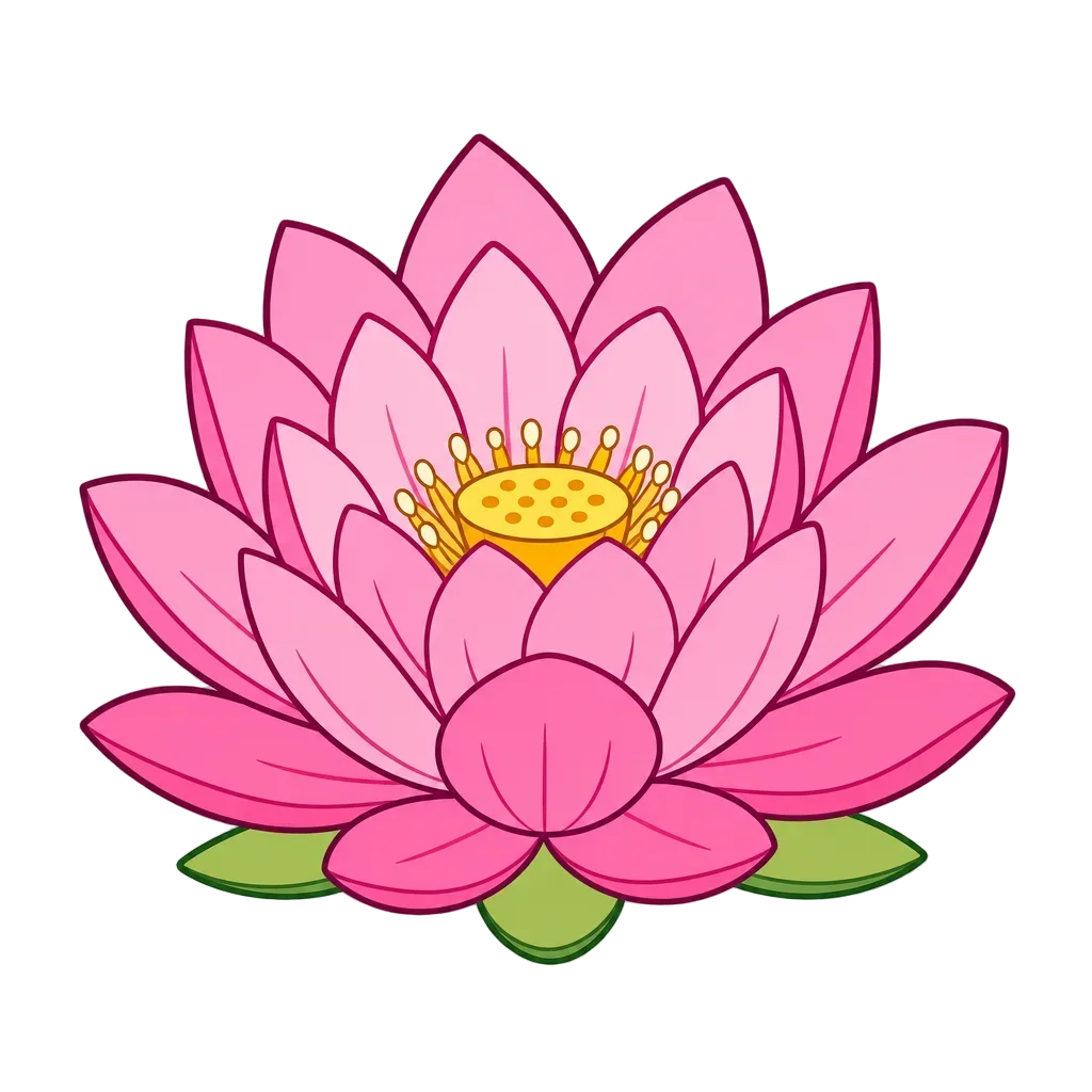 Exotic Pink Lotus Flower on Water — free clip art