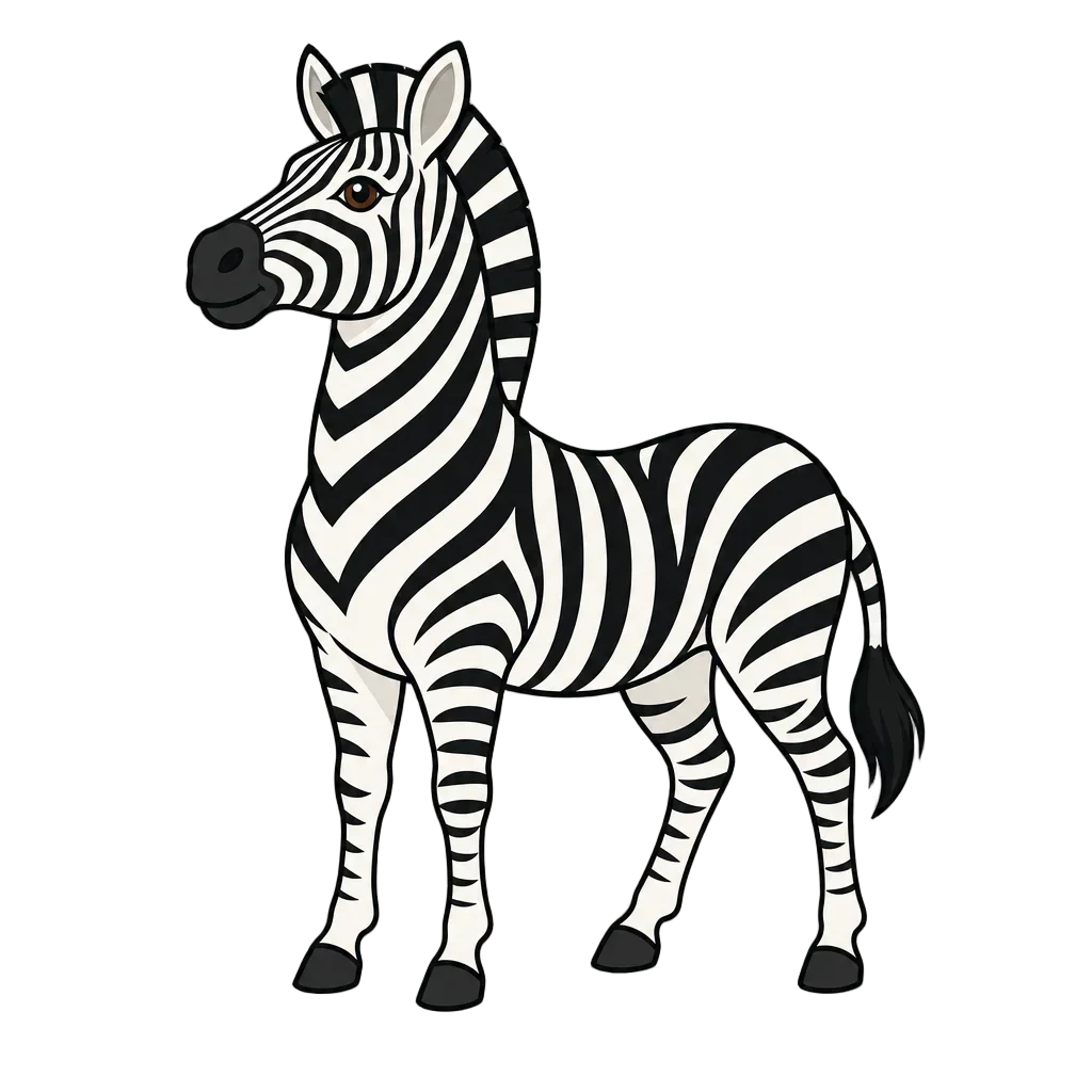 Flat Striped Zebra on Savanna — free clip art