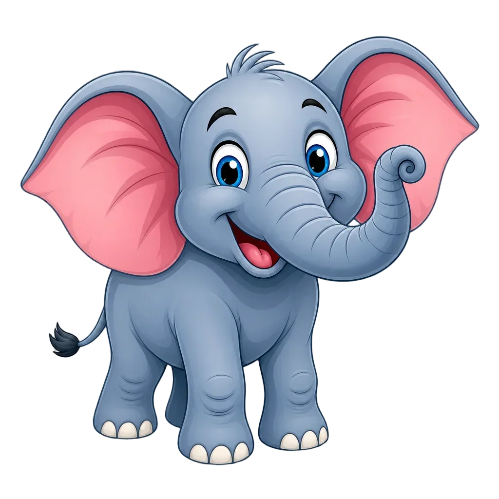 Friendly Cartoon Elephant — free clip art