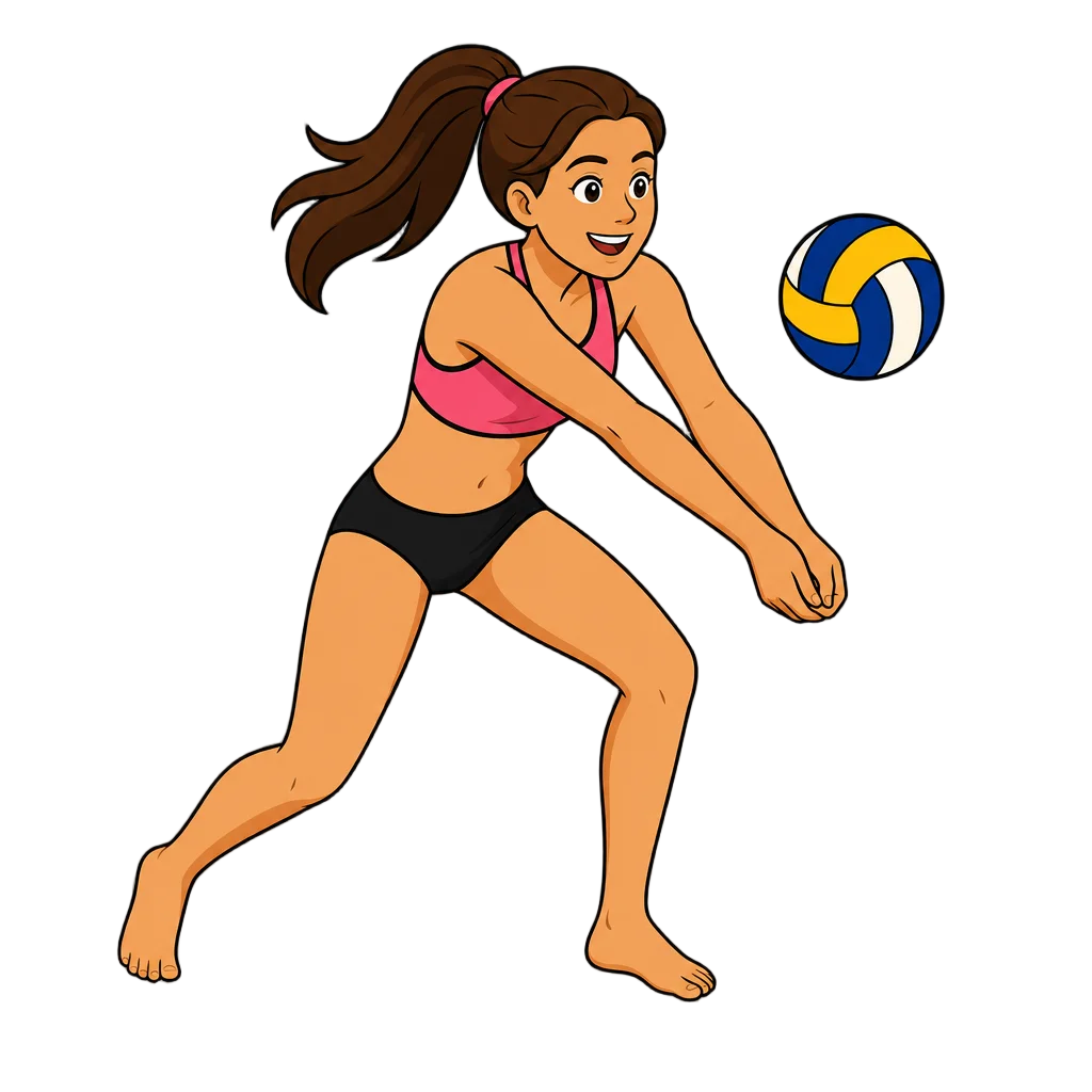 Girl Playing Beach Volleyball — free clip art