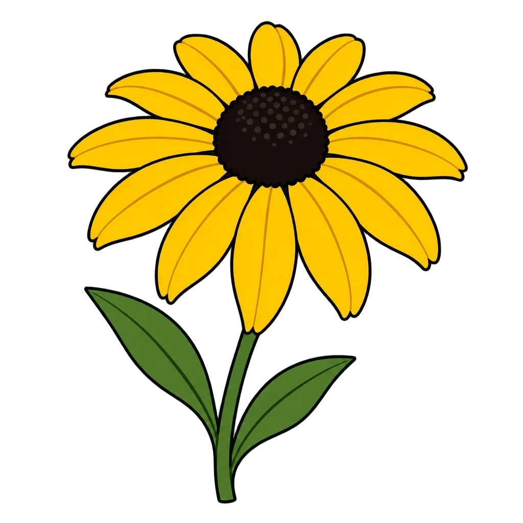 Golden Black-Eyed Susan Wildflower — free clip art