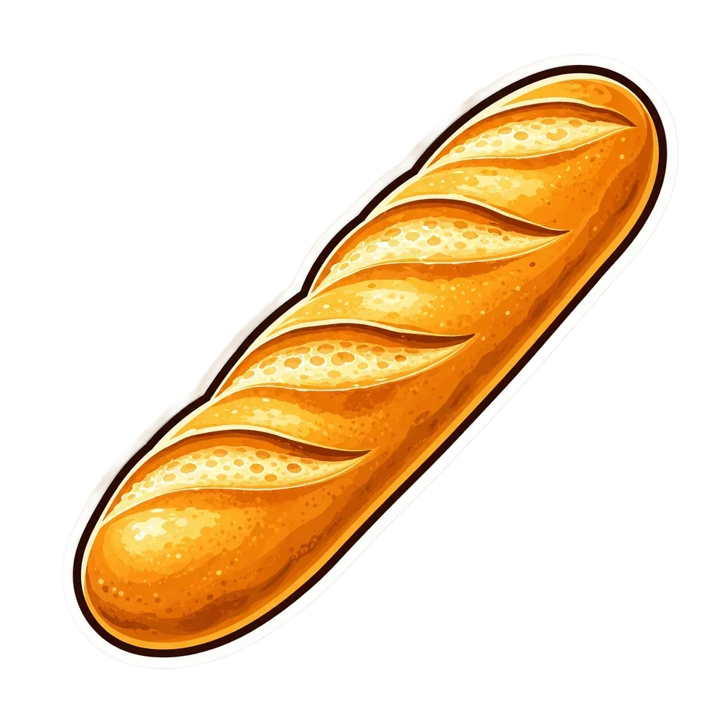 Golden Crust Baguette Sticker — free clip art