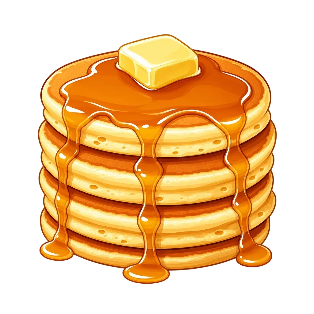 Golden Fluffy Pancakes with Syrup — free clip art