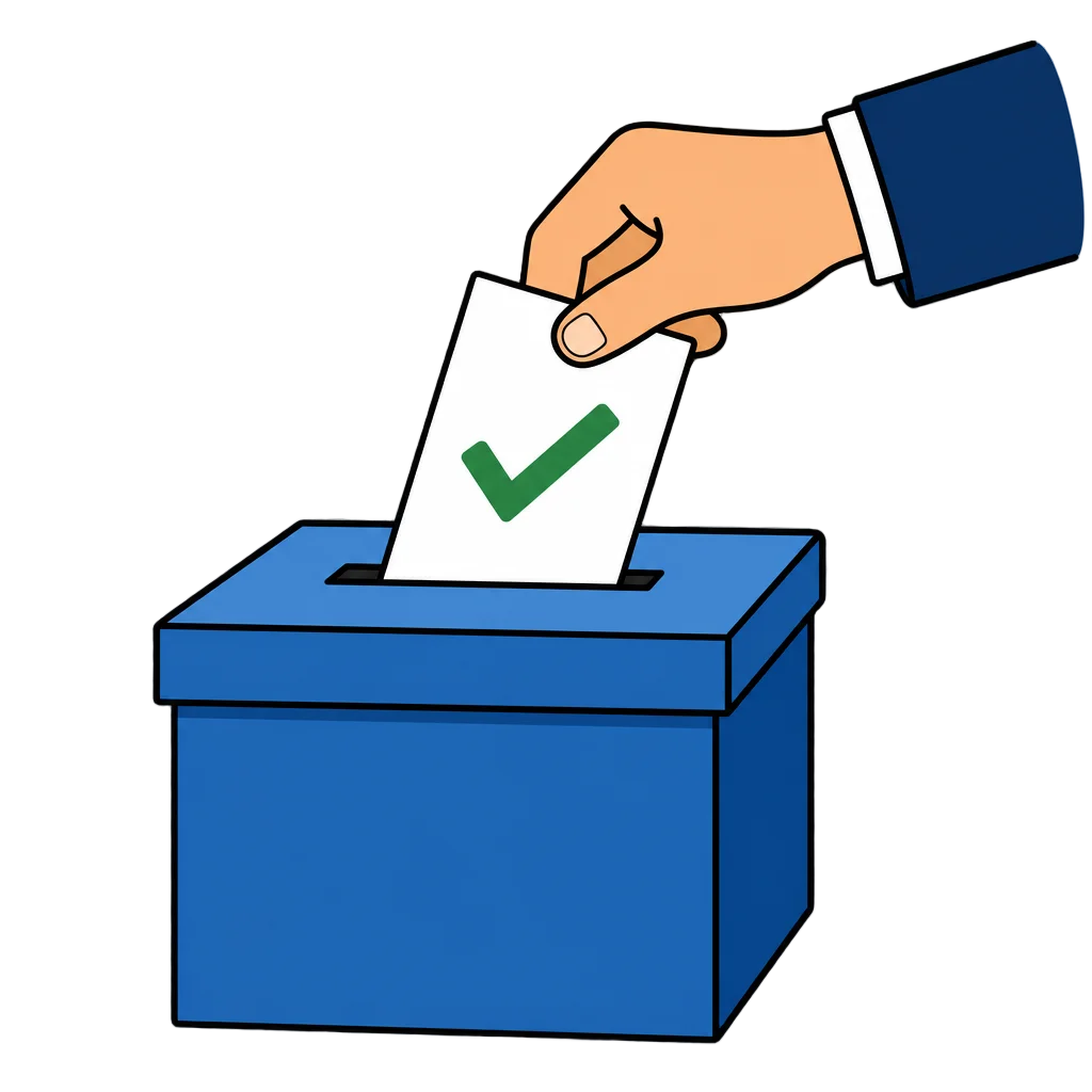 Hand Dropping Ballot Into Box — free clip art