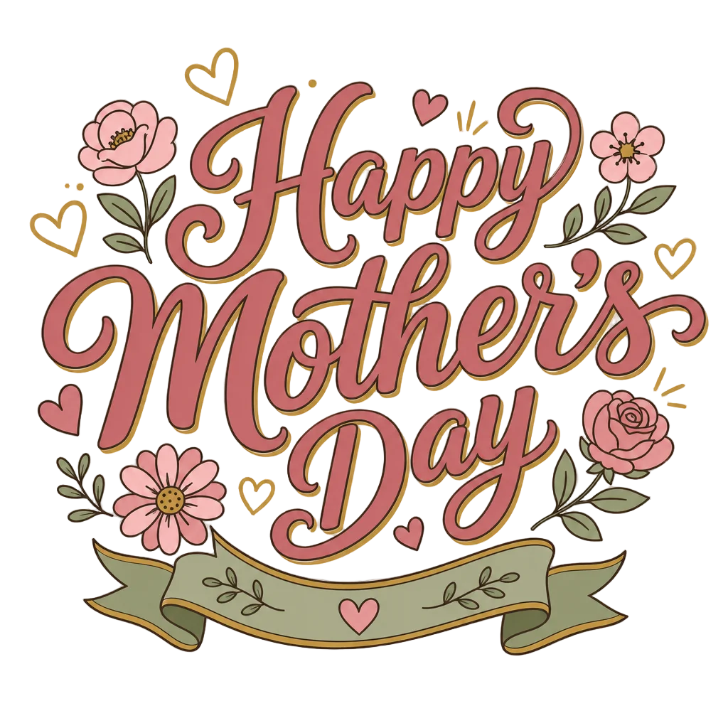 Happy Mother's Day Text Banner — free clip art
