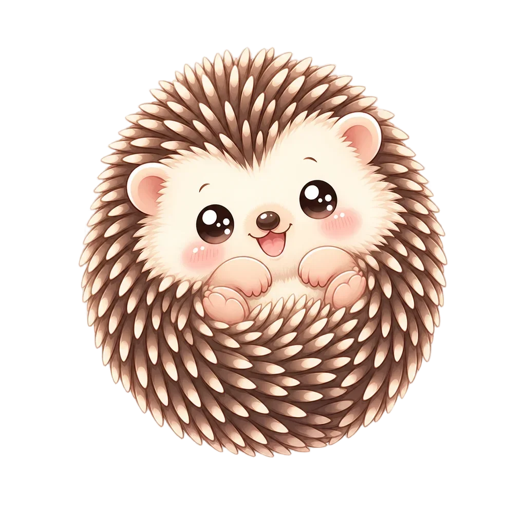 Cute Kawaii Hedgehog Ball Clip Art — free clip art